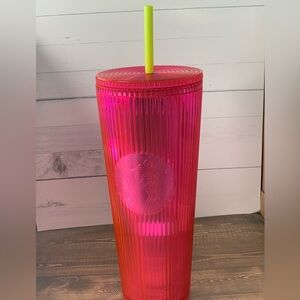 Starbucks Summer 2023 Pleated Magenta Tumbler
